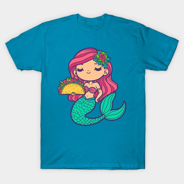 Mermaid with a Taco T-Shirt by DavesTees